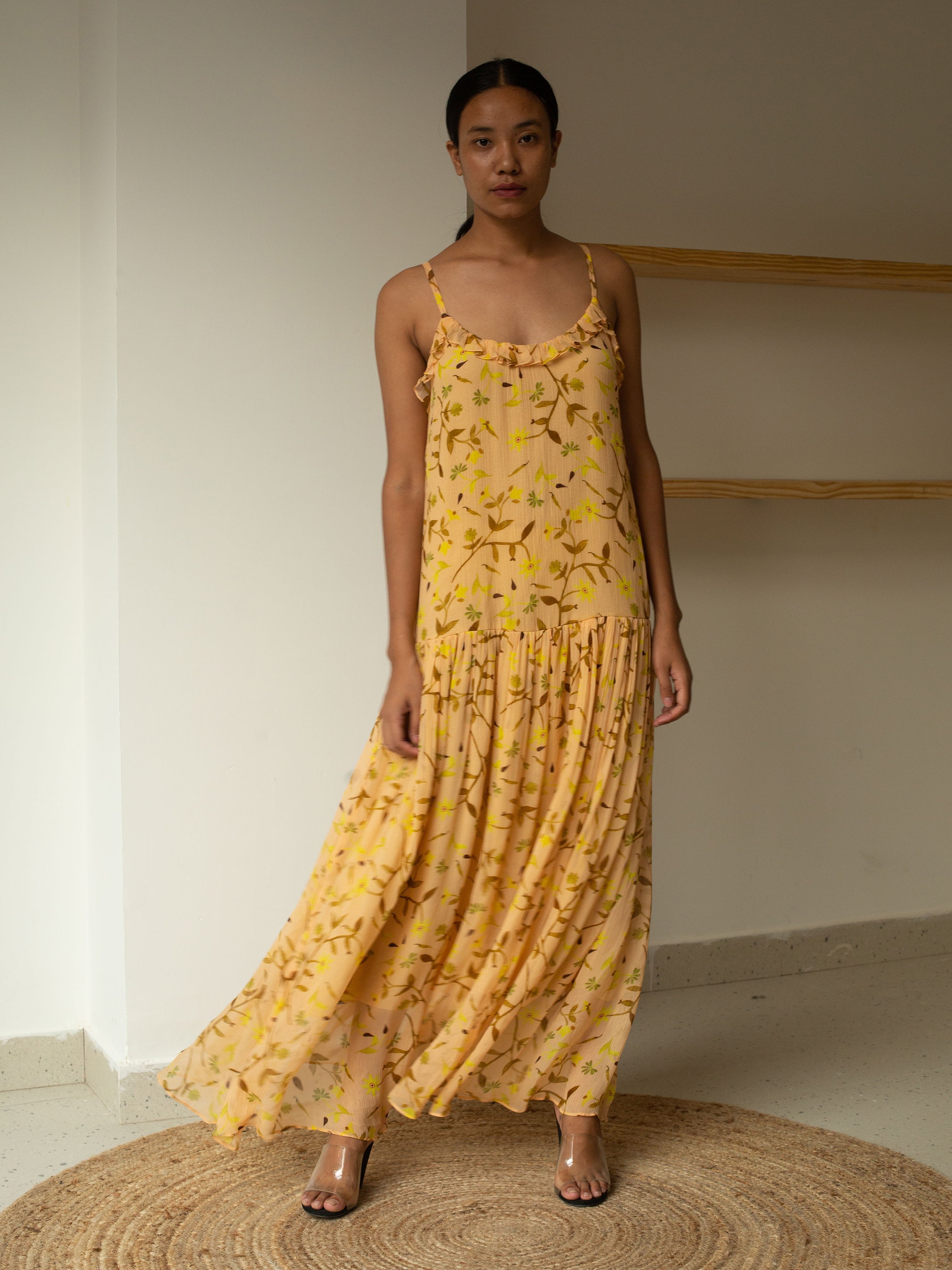 Ishil Flowing Maxi Dress (Golden Honey)