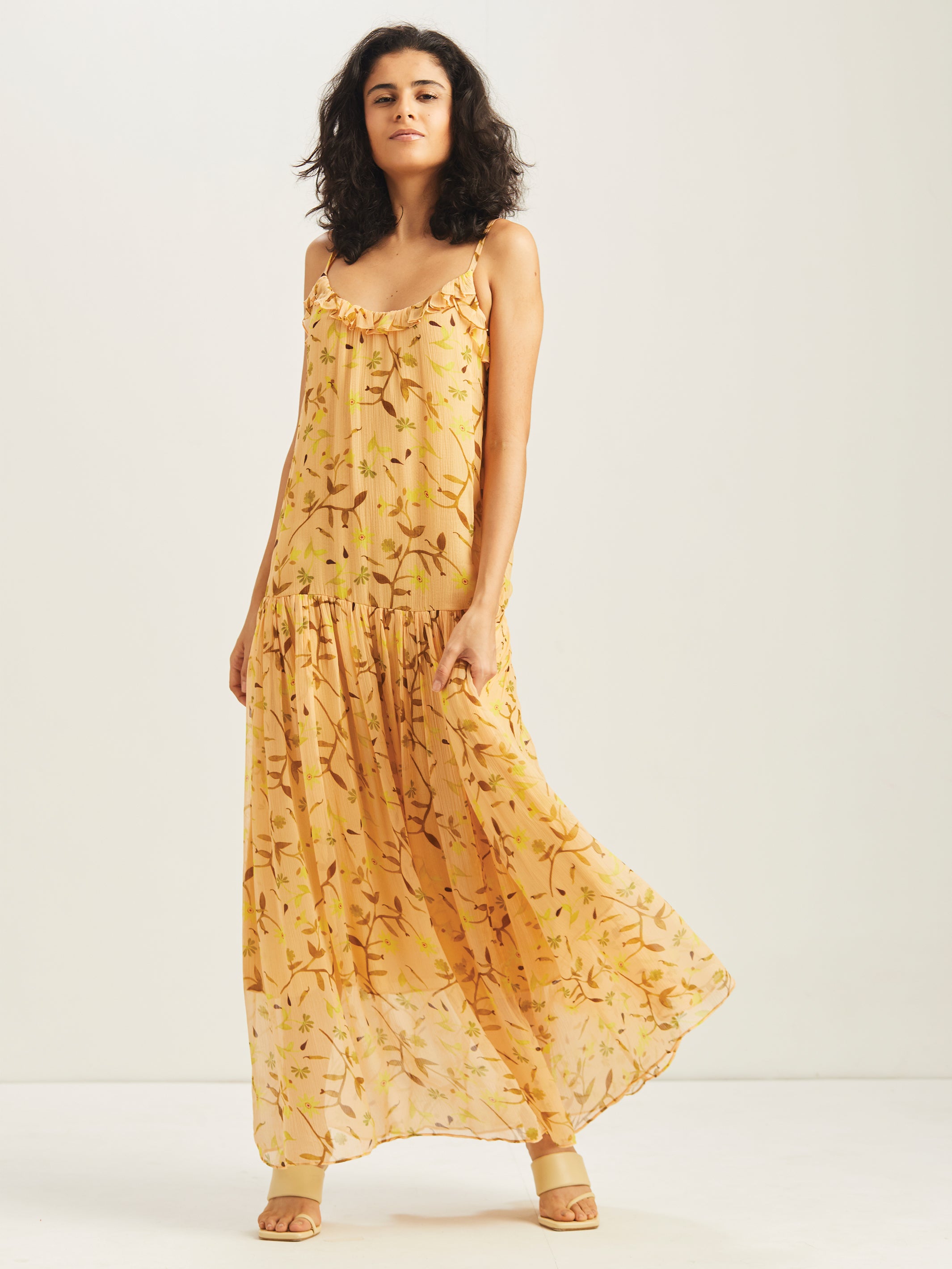 Ishil Flowing Maxi Dress (Golden Honey)