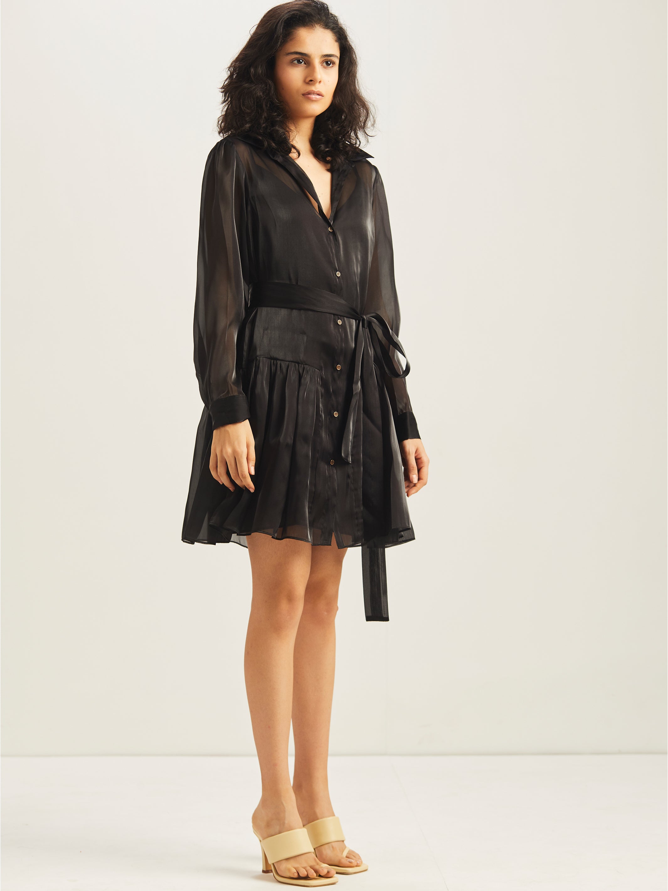 Eva Short Shirt Dress (Black)
