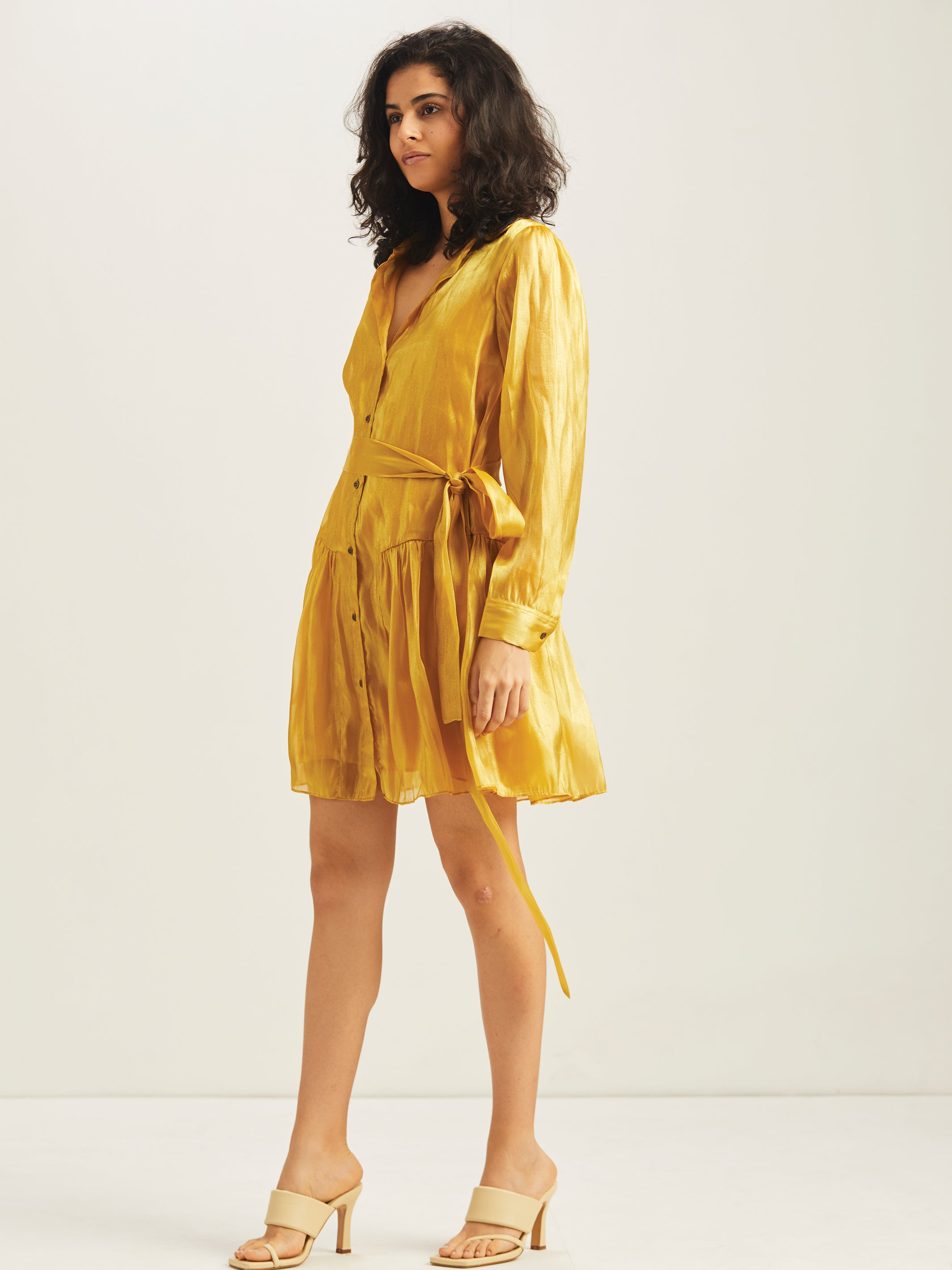 Eva Short Shirt Dress (Mustard)