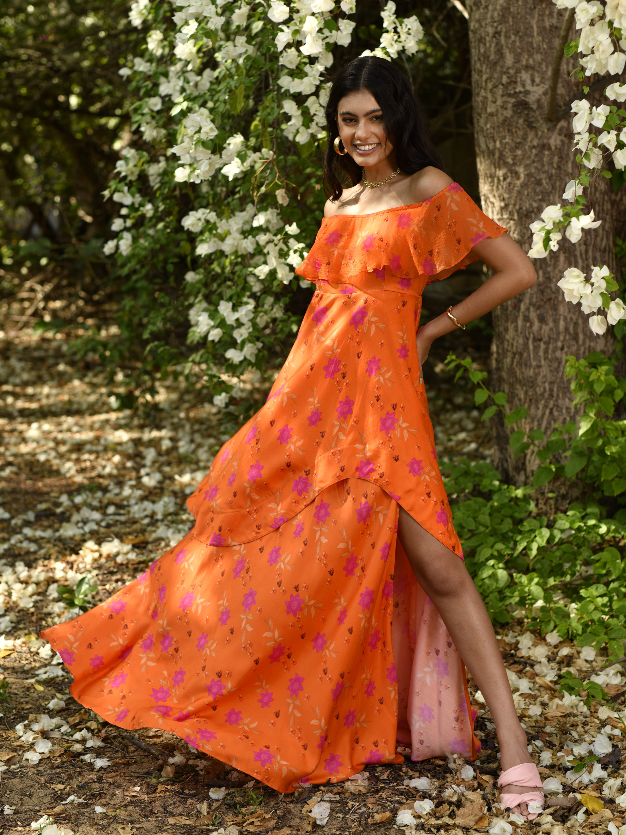Saffron Ruffled Maxi Dress